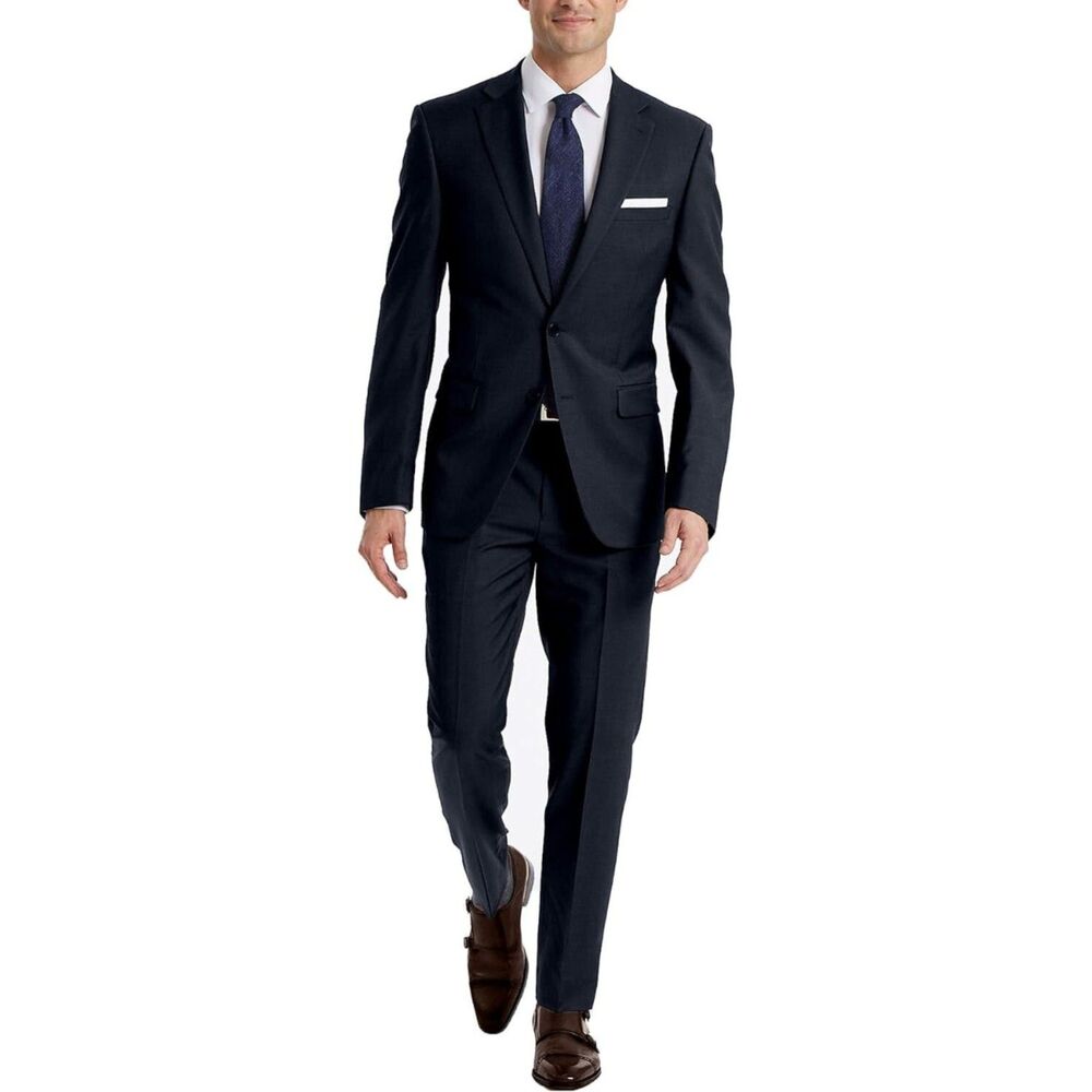 Calvin Klein Men's Slim Fit Suit Jacket, Solid Navy, 40 Long